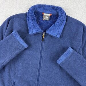 Nike ACG Jacket Womens Large Blue Full Zip Fleece Sherpa Outdoor Hiking Gorpcore